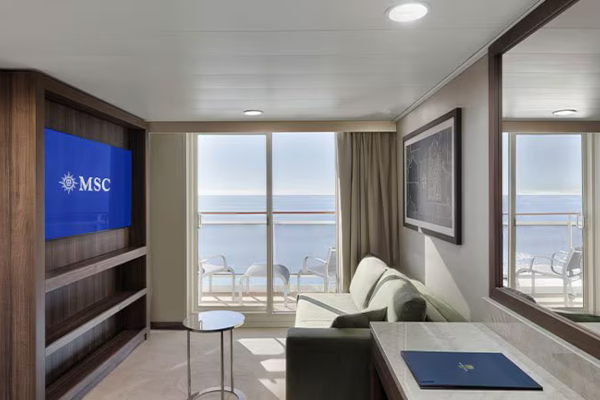 Camarote MSC Yacht Club Grand Suite dos ambientes