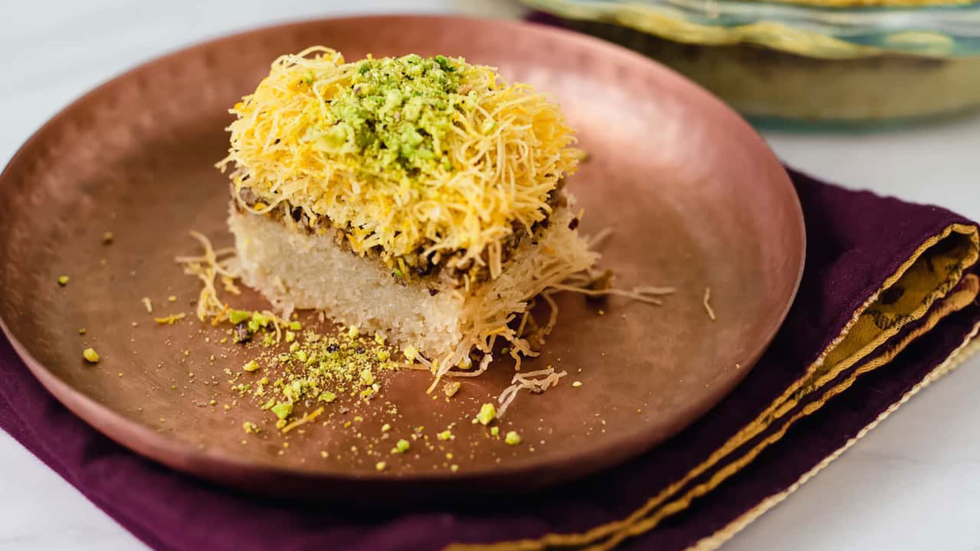 Kadaif (Shredded Filo Pastry Filled With Nuts) - albanian traditional deserts