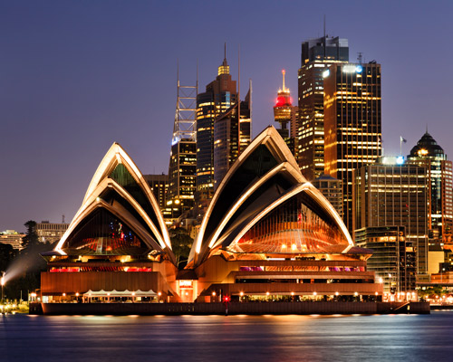 Sydney, Melbourne, Perth & Baden auf Mauritius Hintergrundbild
