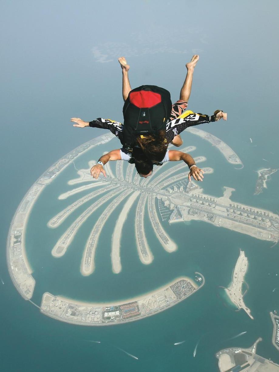 Skydiving in the Dubai sky